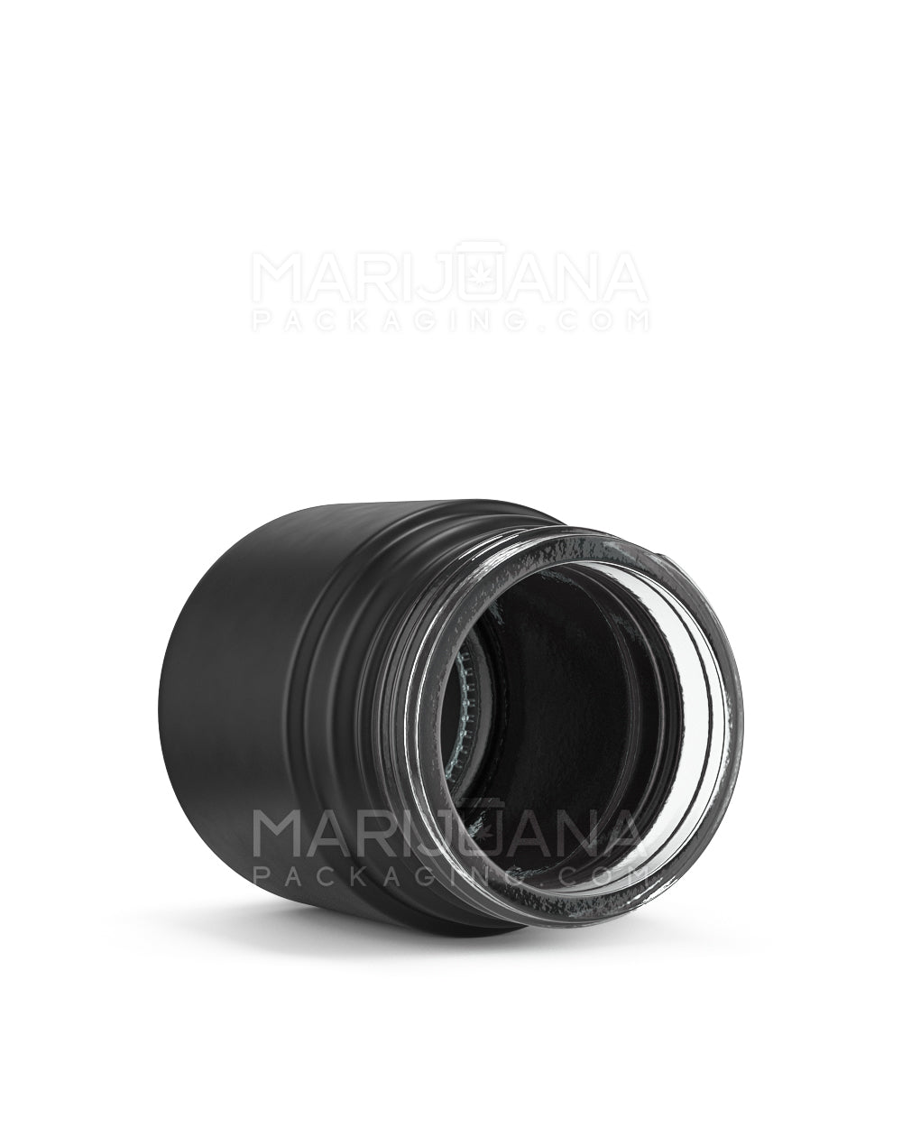 POLLEN GEAR | HiLine Straight Sided Matte Black Glass Jars | 52mm - 2.5oz - 72 Count