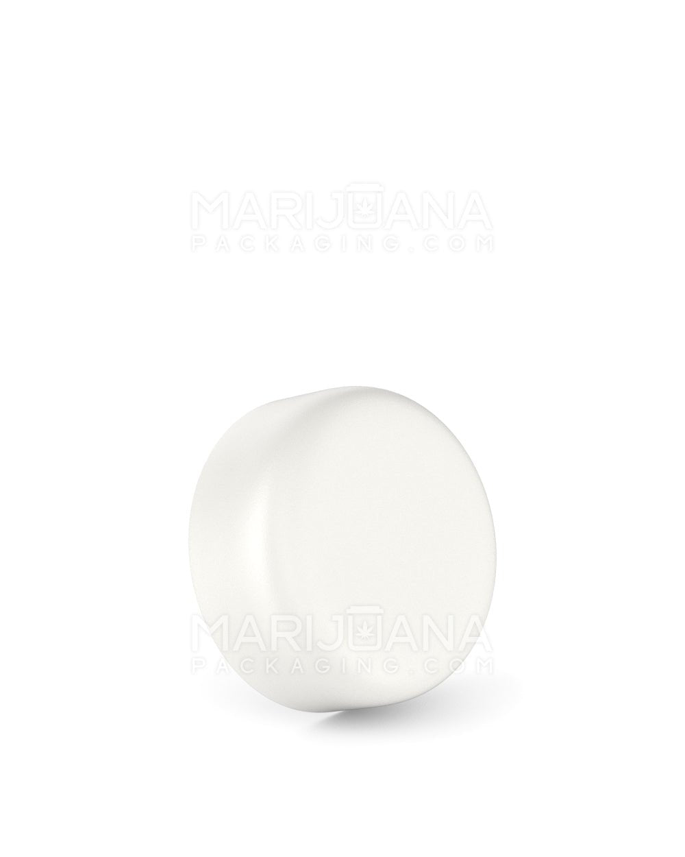 POLLEN GEAR HiLine Child Resistant Smooth Push Down & Turn Plastic Round Caps w/ Foam Liner | 36mm - Matte White | Sample