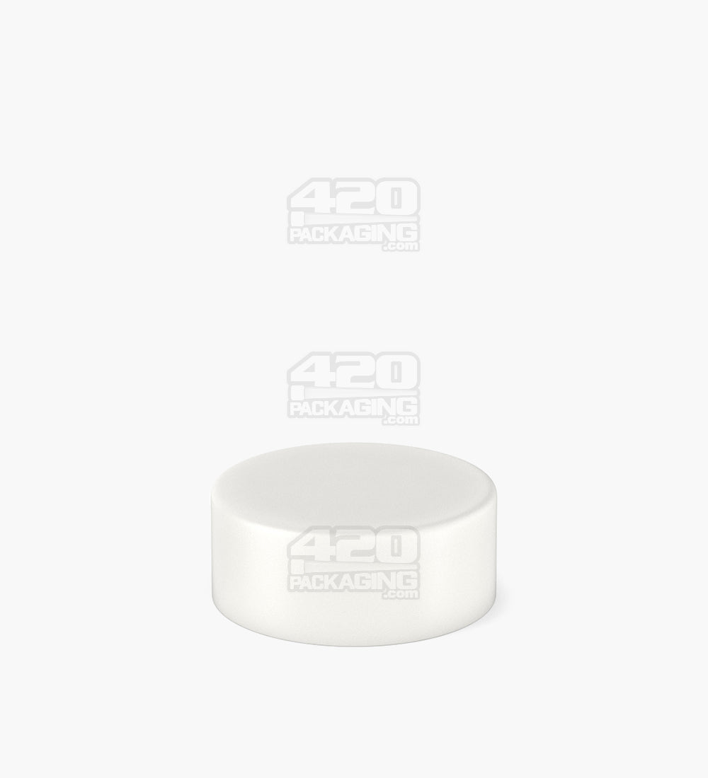POLLEN GEAR | HiLine Child Resistant Smooth Push Down & Turn Plastic Flat Caps w/ Foil Liner | 36mm - Matte White - 308 Count