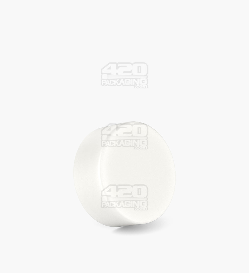 POLLEN GEAR | HiLine Child Resistant Smooth Push Down & Turn Plastic Flat Caps w/ Foil Liner | 36mm - Matte White - 308 Count