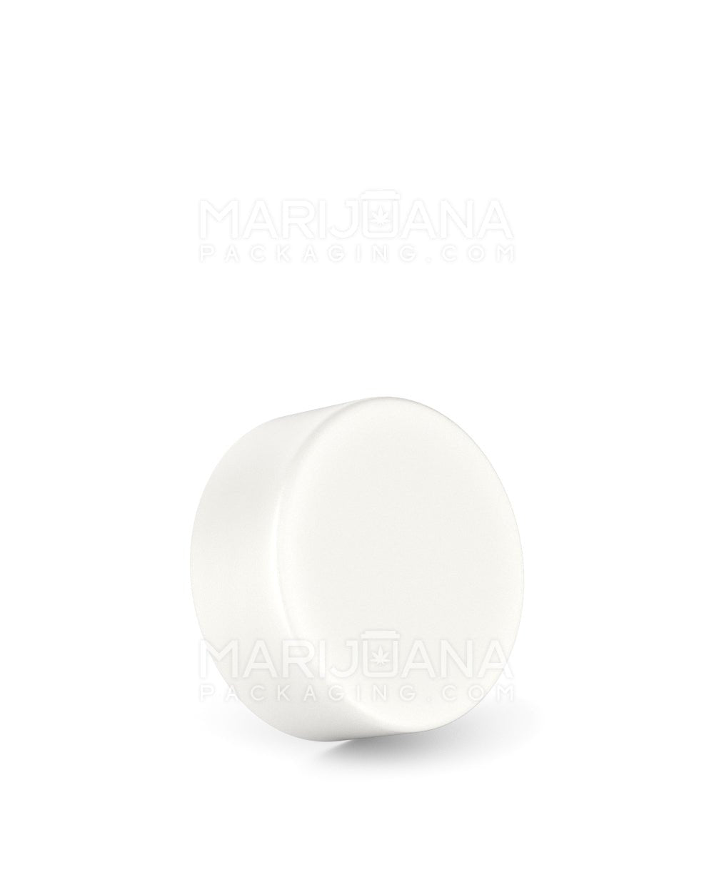 POLLEN GEAR HiLine Child Resistant Smooth Push Down & Turn Plastic Flat Caps w/ Foil Liner | 36mm - Matte White | Sample