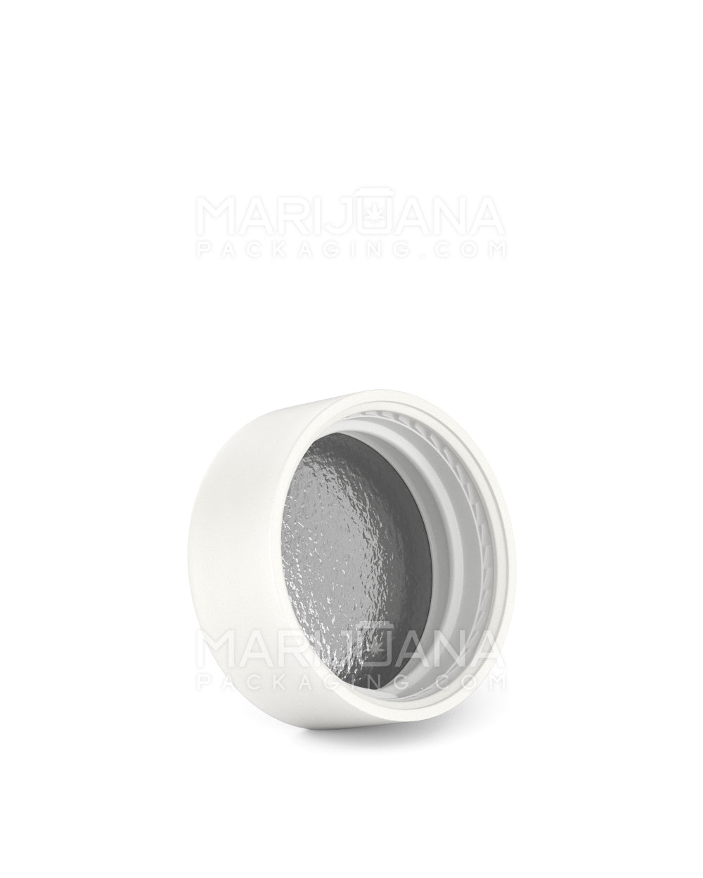 POLLEN GEAR | HiLine Child Resistant Smooth Push Down & Turn Plastic Flat Caps w/ Foil Liner | 45mm - Matte White - 308 Count - 2