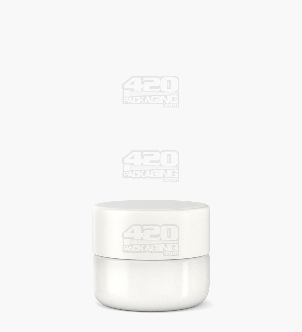 POLLEN GEAR | HiLine Child Resistant Smooth Push Down & Turn Plastic Flat Caps w/ Foil Liner | 36mm - Matte White - 308 Count
