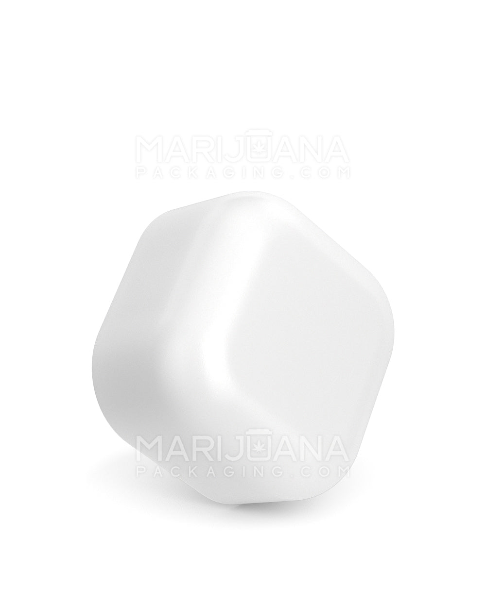 POLLEN GEAR | Child Resistant Rounded SoftSquare Push Down & Turn Plastic Caps | 46mm - Matte White - 72 Count
