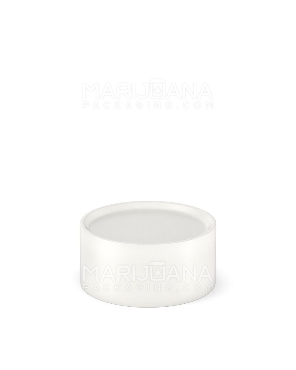 POLLEN GEAR | HiLine Child Resistant Smooth Push Down & Turn Plastic Scooped Caps w/ Foil Liner | 28mm - Matte White - 308 Count - 3
