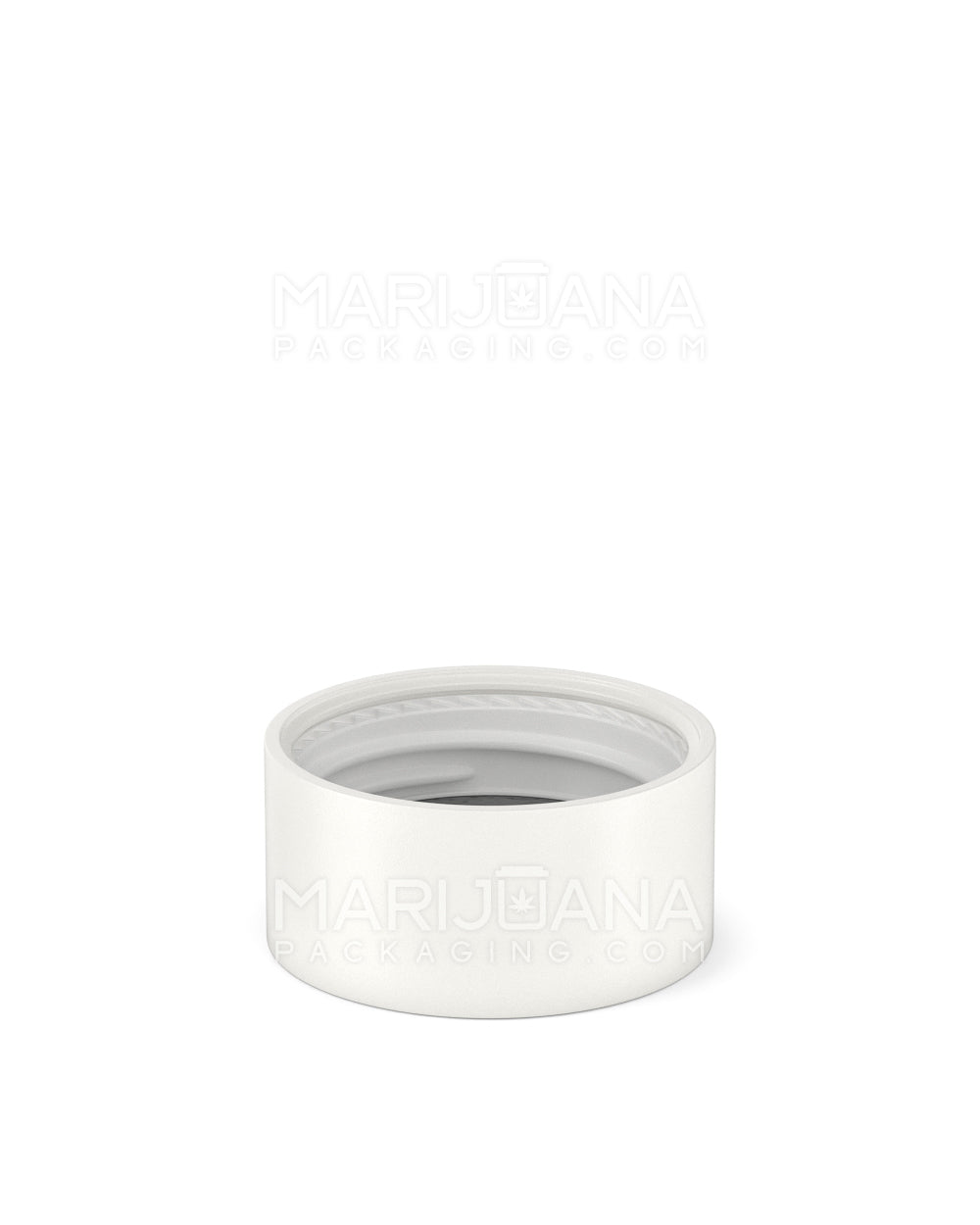 POLLEN GEAR | HiLine Child Resistant Smooth Push Down & Turn Plastic Scooped Caps w/ Foil Liner | 28mm - Matte White - 308 Count - 4