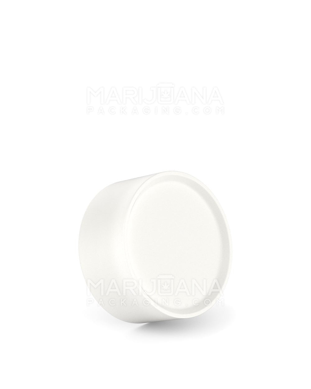 POLLEN GEAR HiLine Child Resistant Smooth Push Down & Turn Plastic Scooped Caps w/ Triple Layer Foil Liner | 36mm - Matte White | Sample