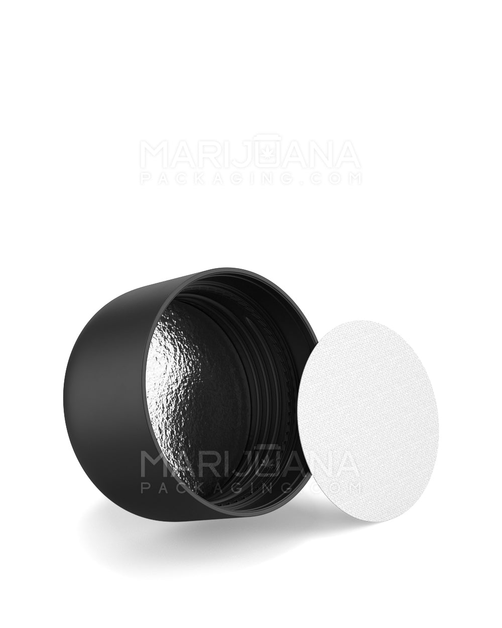 POLLEN GEAR | HiLine Child Resistant Smooth Push Down & Turn Plastic Round Caps w/ Foam Liner | 46mm - Matte Black - 72 Count - 5
