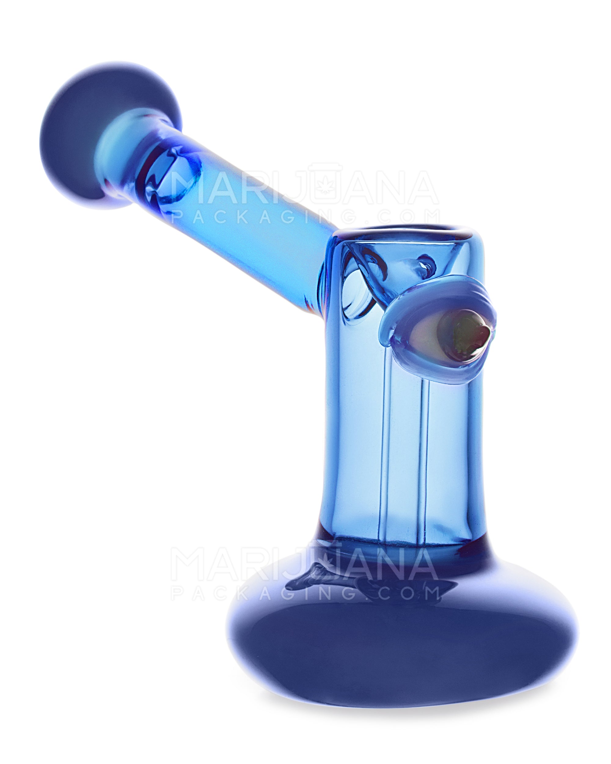 Big Eye Cyclops Hammer Bubbler | 4in Long - Glass - Blue