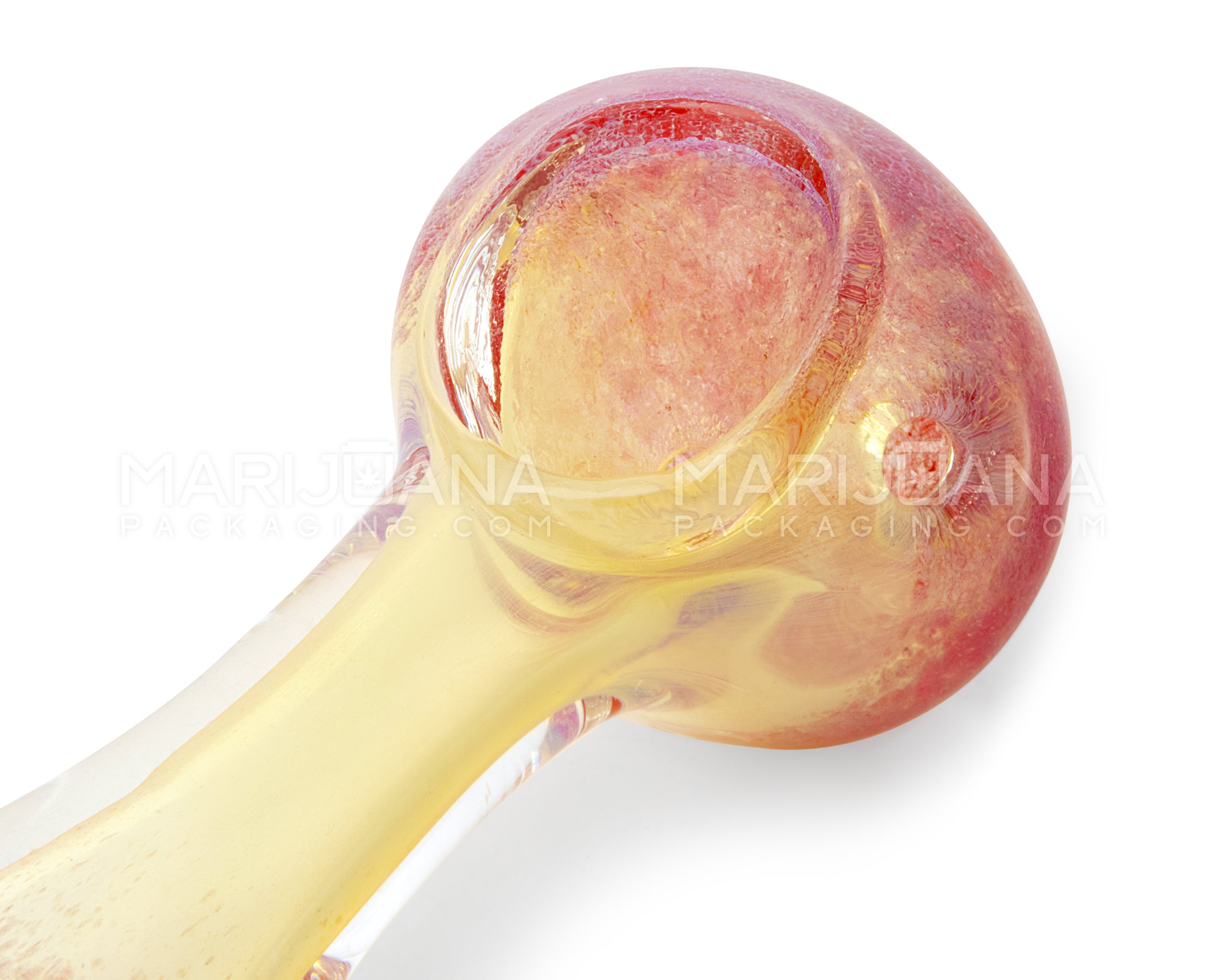 Frit & Gold Fumed Spoon Hand Pipe | 3.5in Long - Glass - Assorted