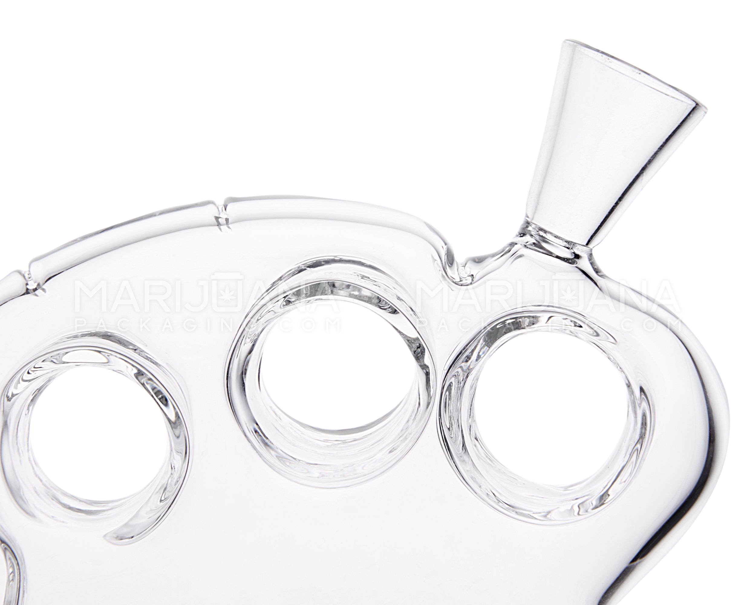 Knuckle Duster Hand Pipe Glass Hand Pipe - Clear