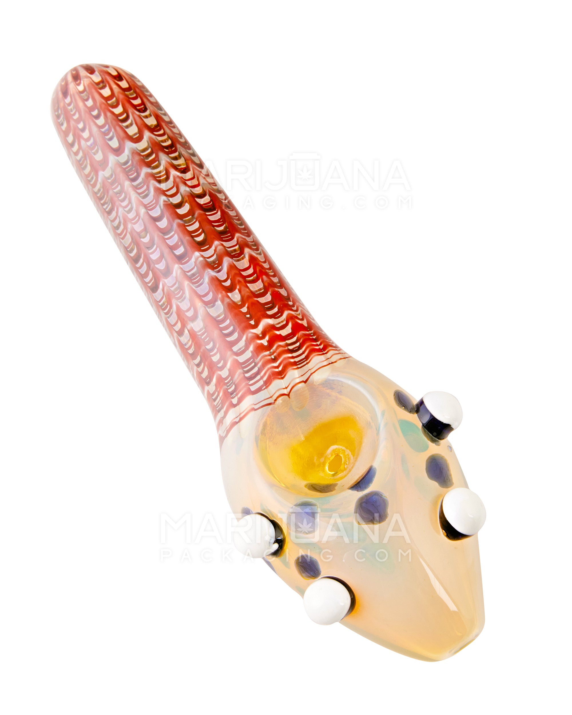 Print Speckled & Fumed Raked Spoon Hand Pipe | 5in Long - Glass - Assorted