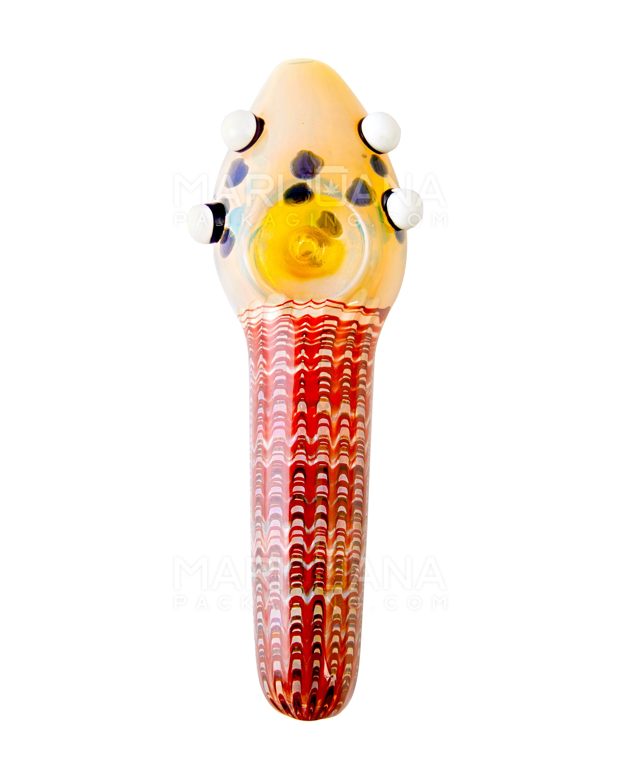 Print Speckled & Fumed Raked Spoon Hand Pipe | 5in Long - Glass - Assorted