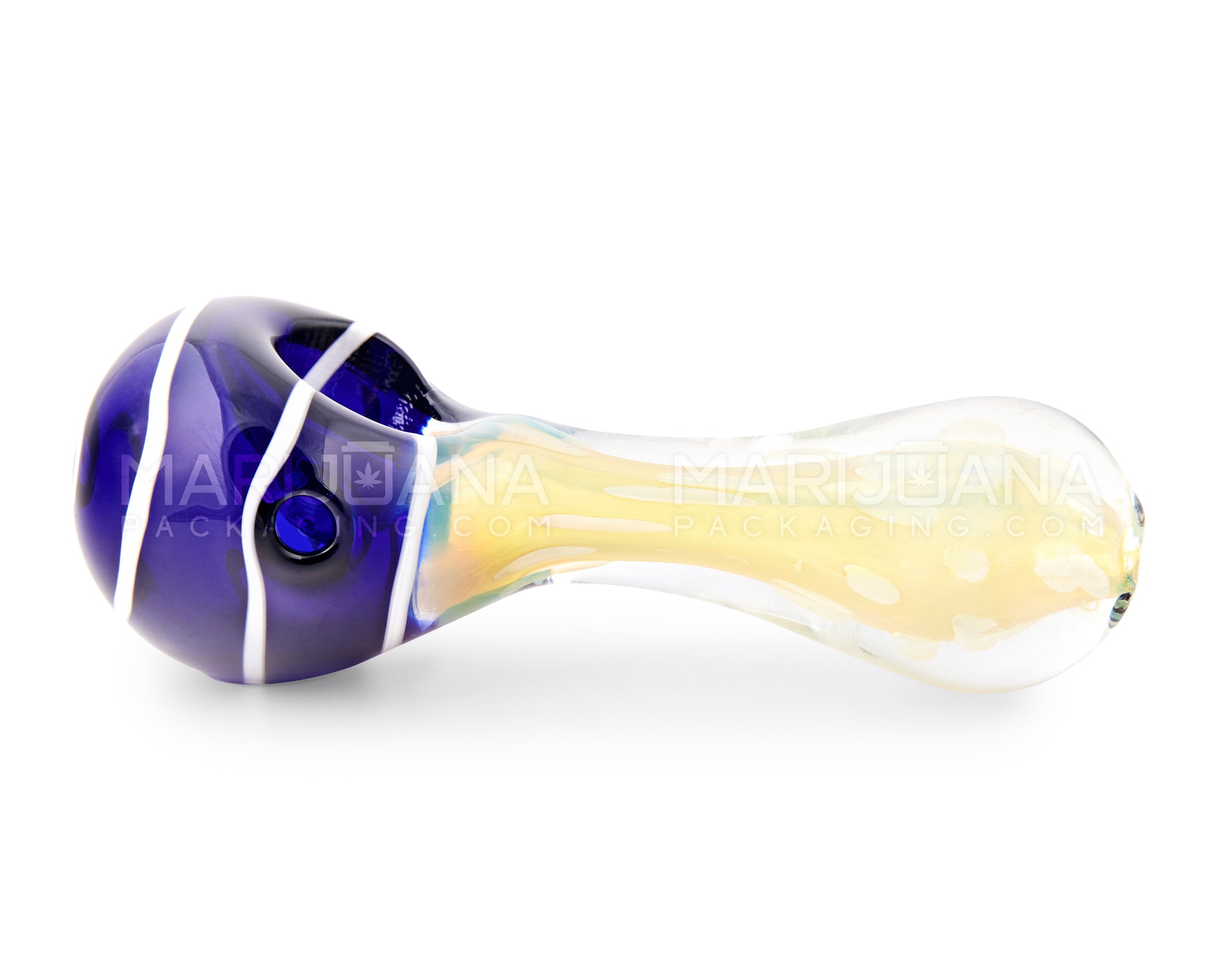 Bubble Trap & Multi Fumed Spoon Hand Pipe | 4.5in Long - Glass - Assorted