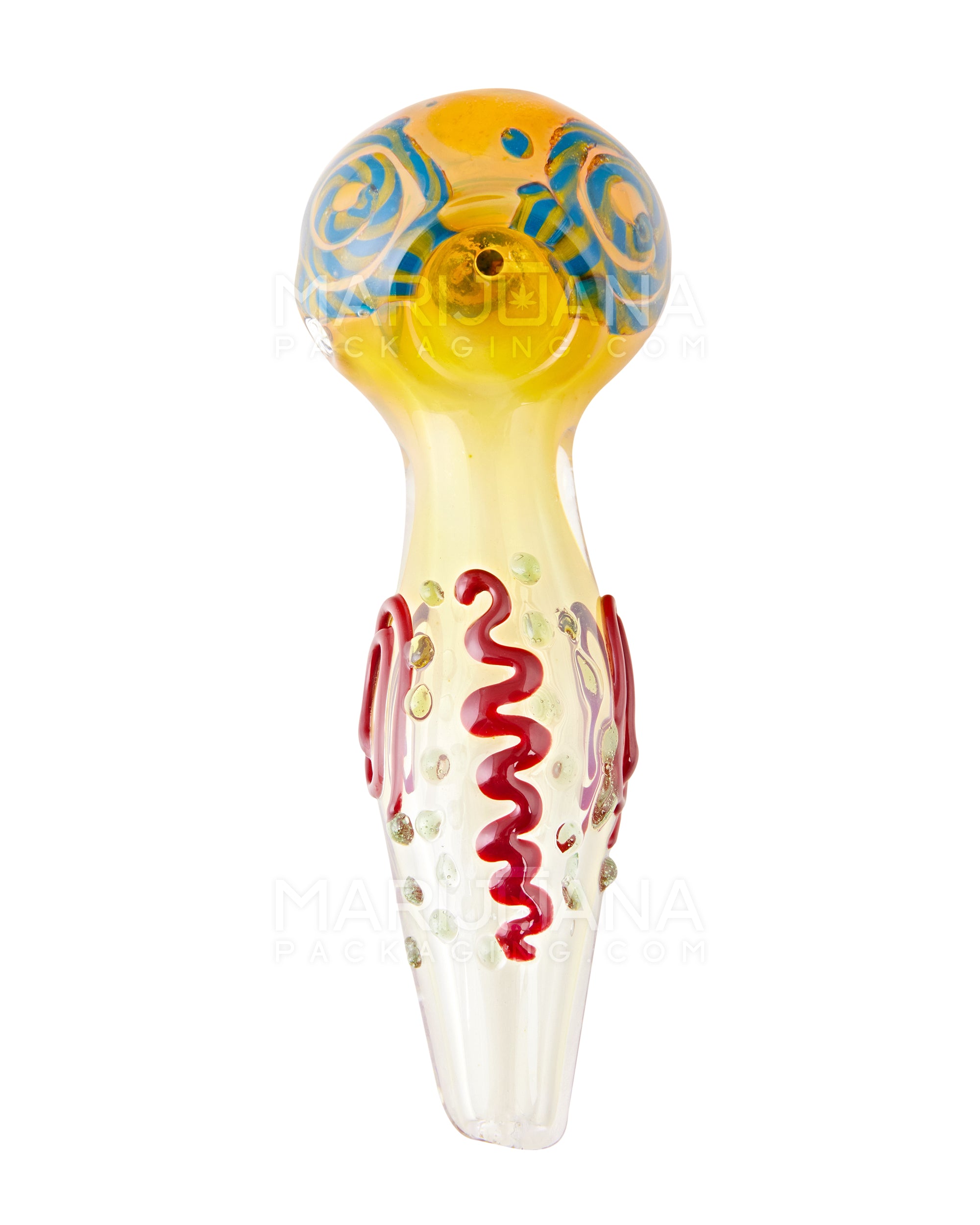 Spiral & Fumed Spoon Hand Pipe w/ Multiple Knockers | 4.5in Long - Glass - Assorted
