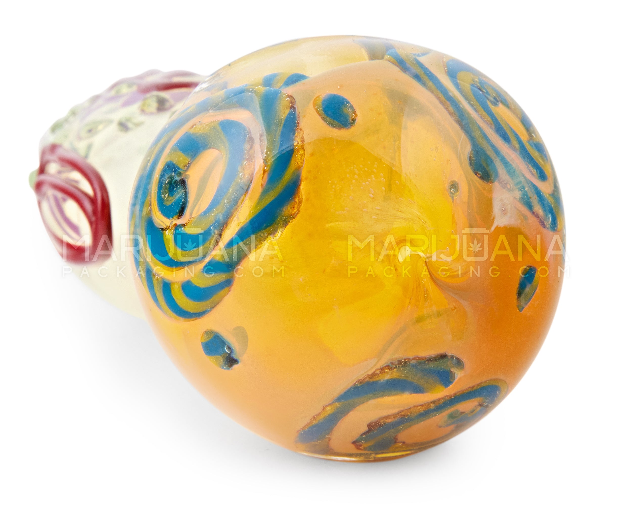 Spiral & Fumed Spoon Hand Pipe w/ Multiple Knockers | 4.5in Long - Glass - Assorted