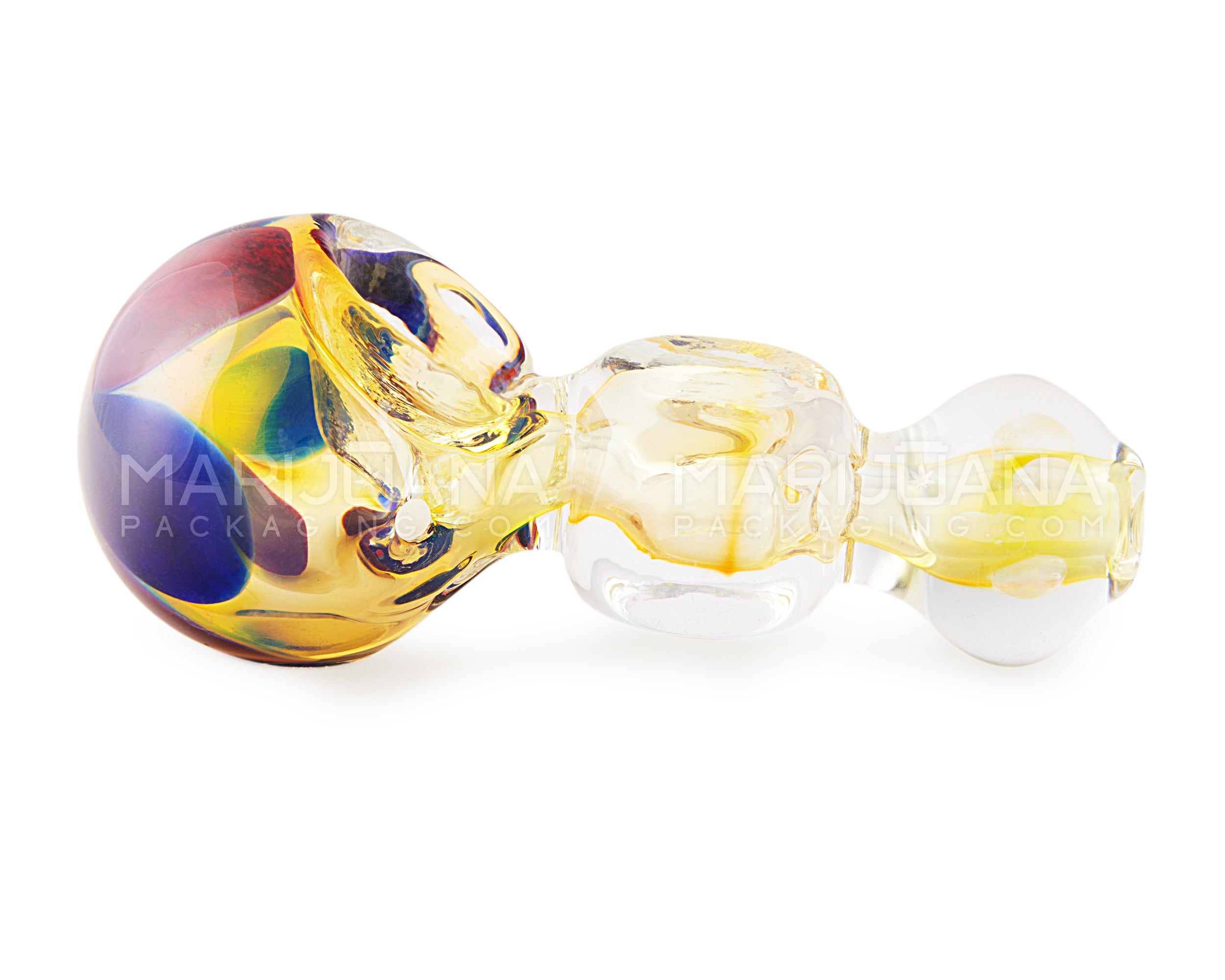 Swirl & Fumed Bulged Spoon Hand Pipe | 3.5in Long - Glass - Assorted
