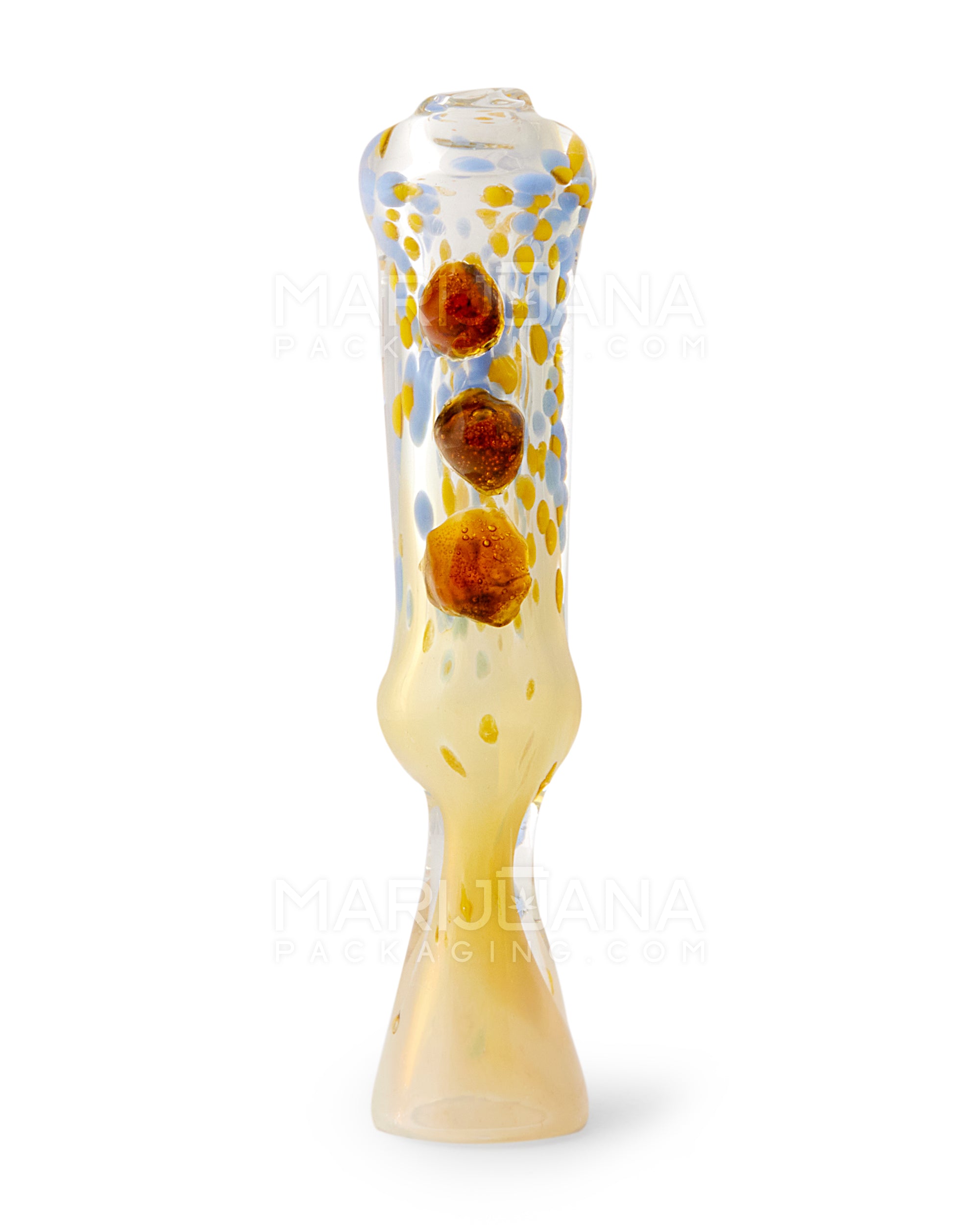 Fume Spotted Flute Chillum Hand Pipe | 3.5in Long - Glass - Assorted - 1