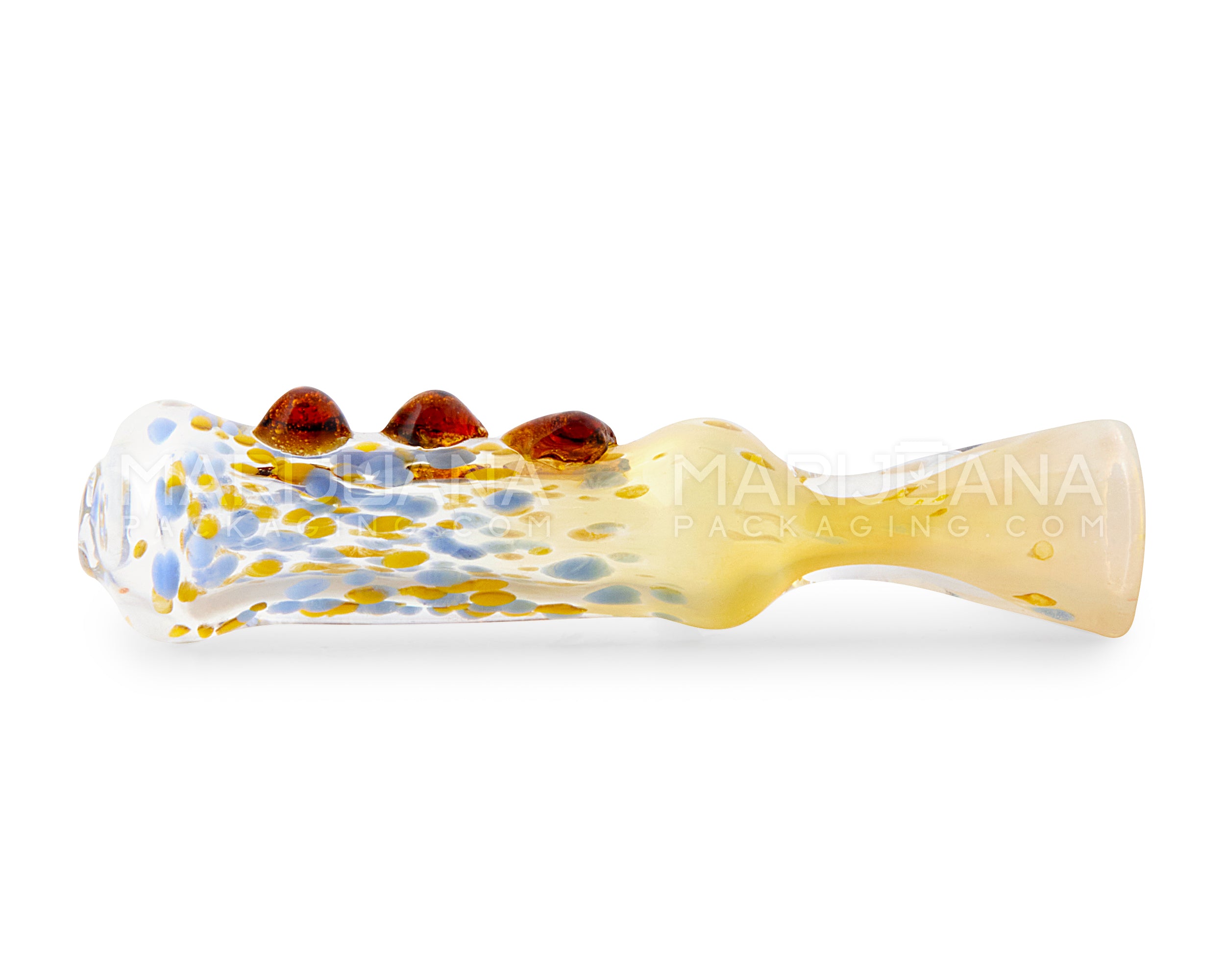 Fume Spotted Flute Chillum Hand Pipe | 3.5in Long - Glass - Assorted - 4