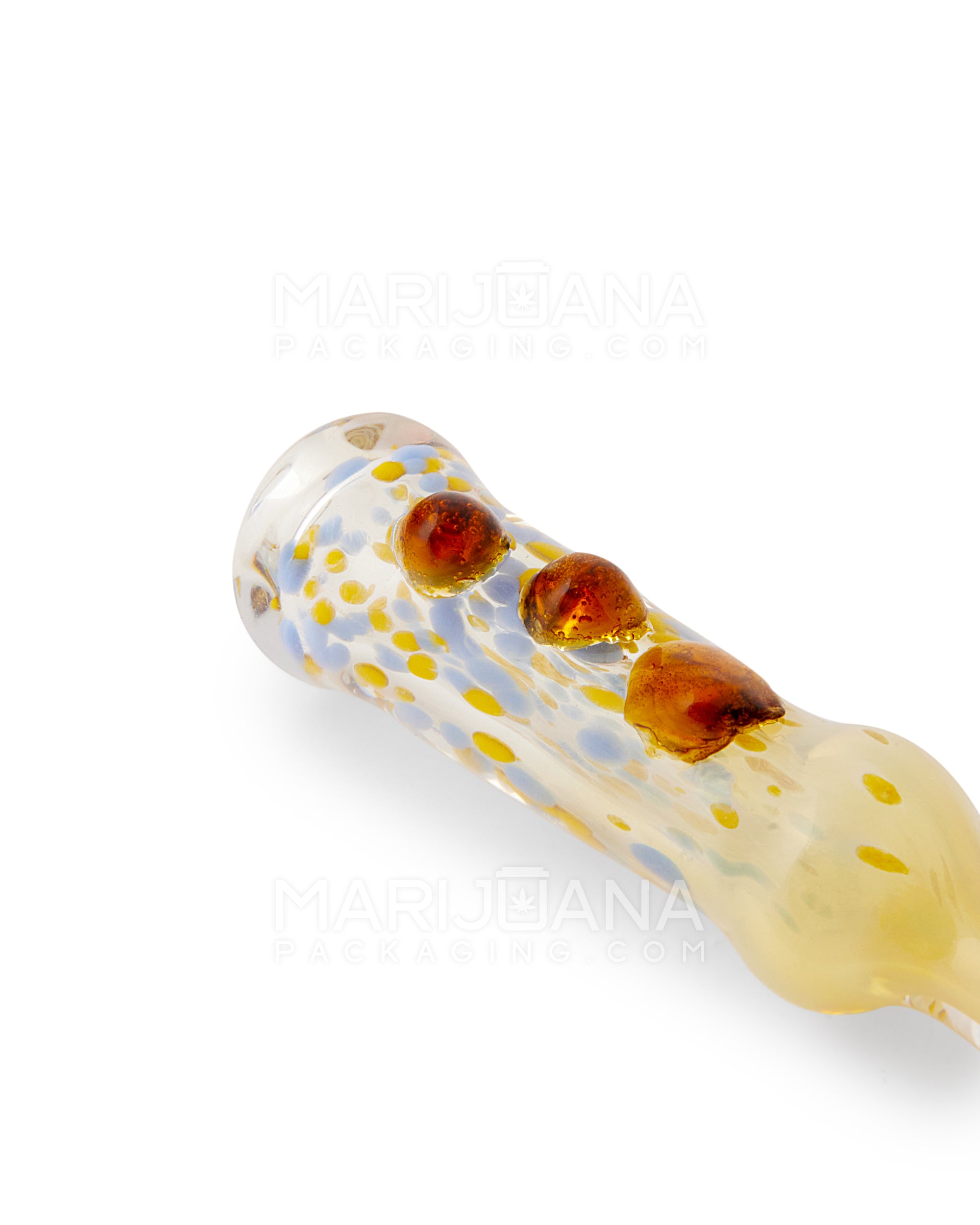 Fume Spotted Flute Chillum Hand Pipe | 3.5in Long - Glass - Assorted - 5