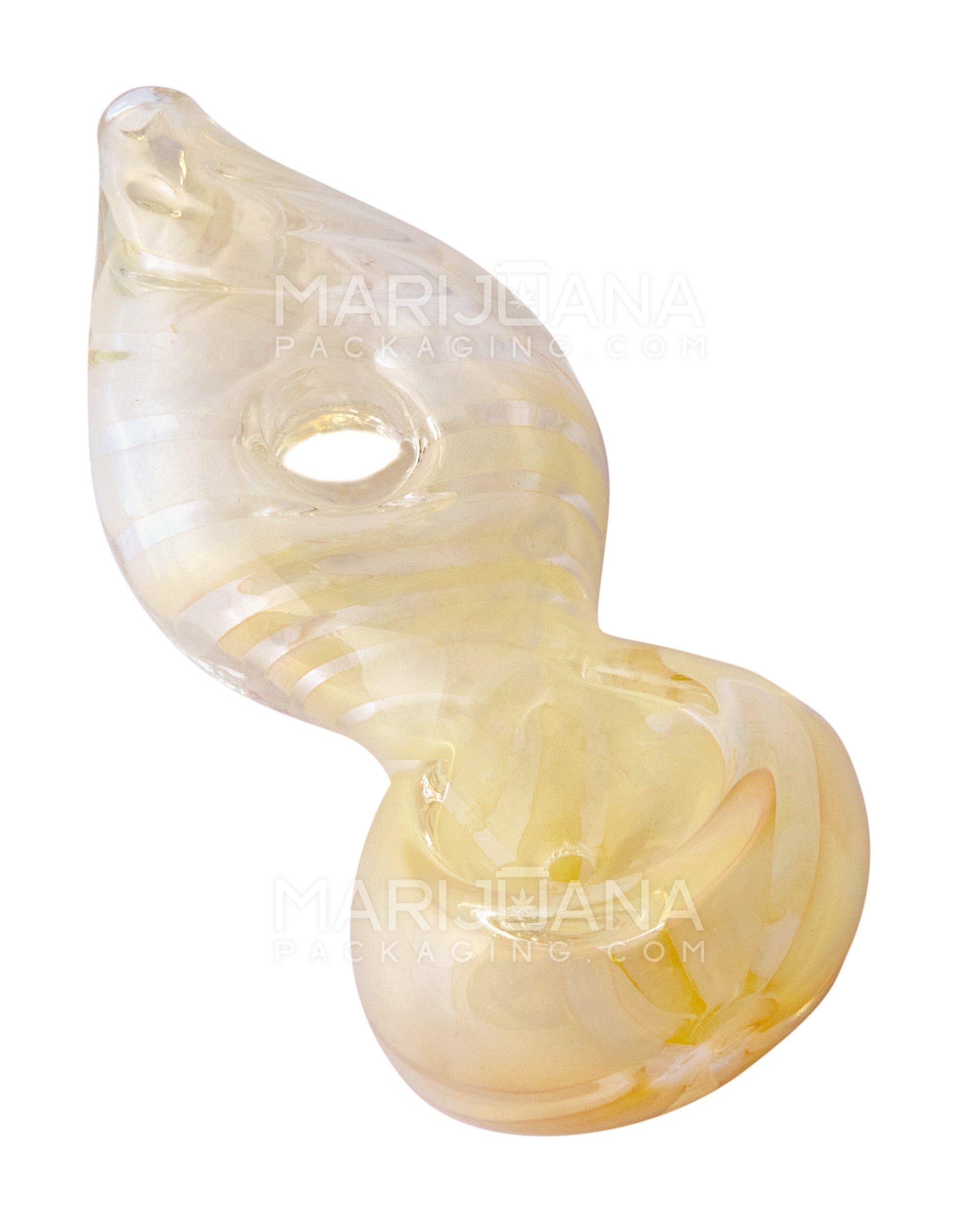 Donut Map Fume Striped Hand Pipe | 4in Long - Glass - Assorted