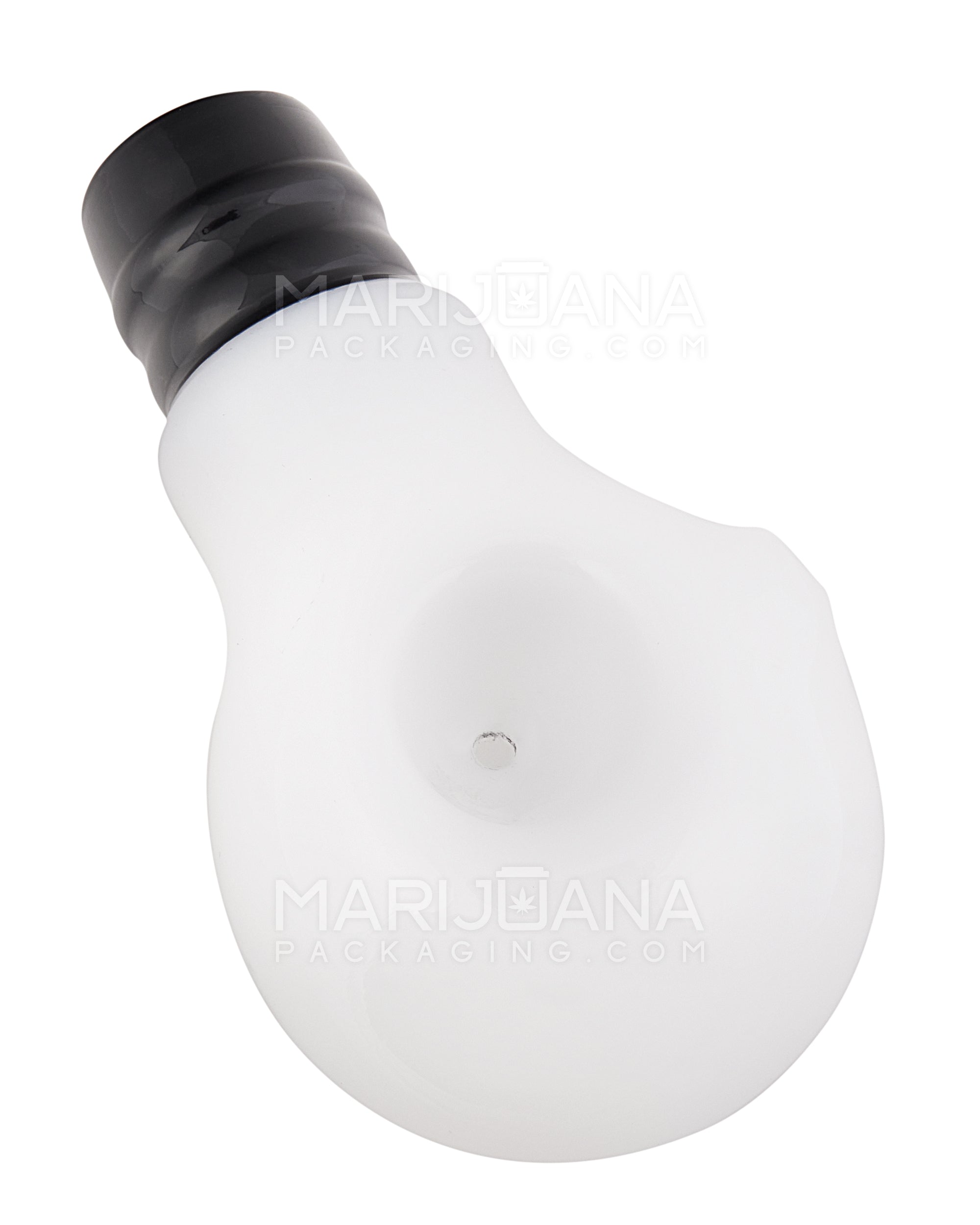 Lightbulb Style Hand Pipe | 4.5in Long - Glass - White