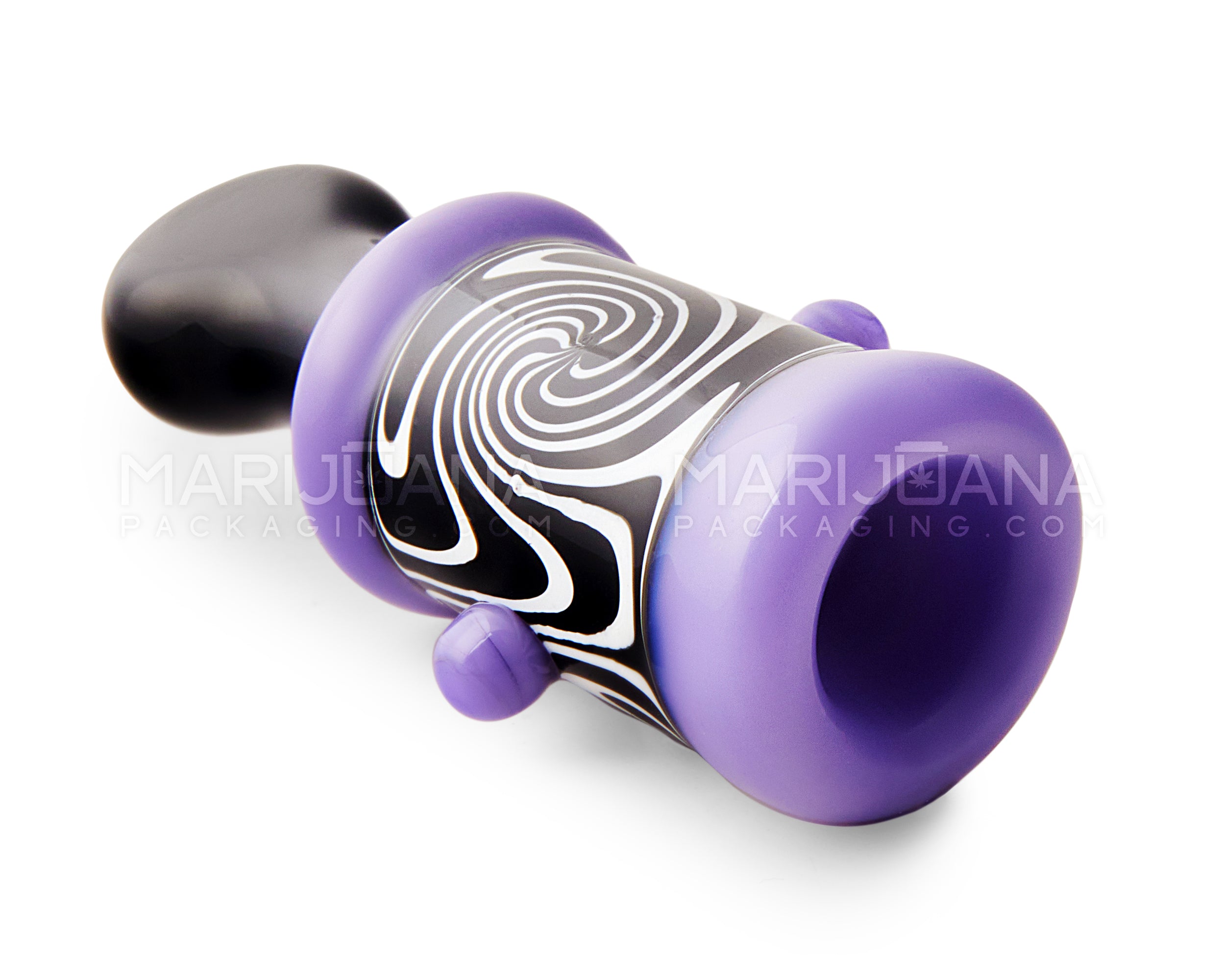 Wig Wag Trippy Chillum Hand Pipe | 3.25in Long - Glass - Assorted