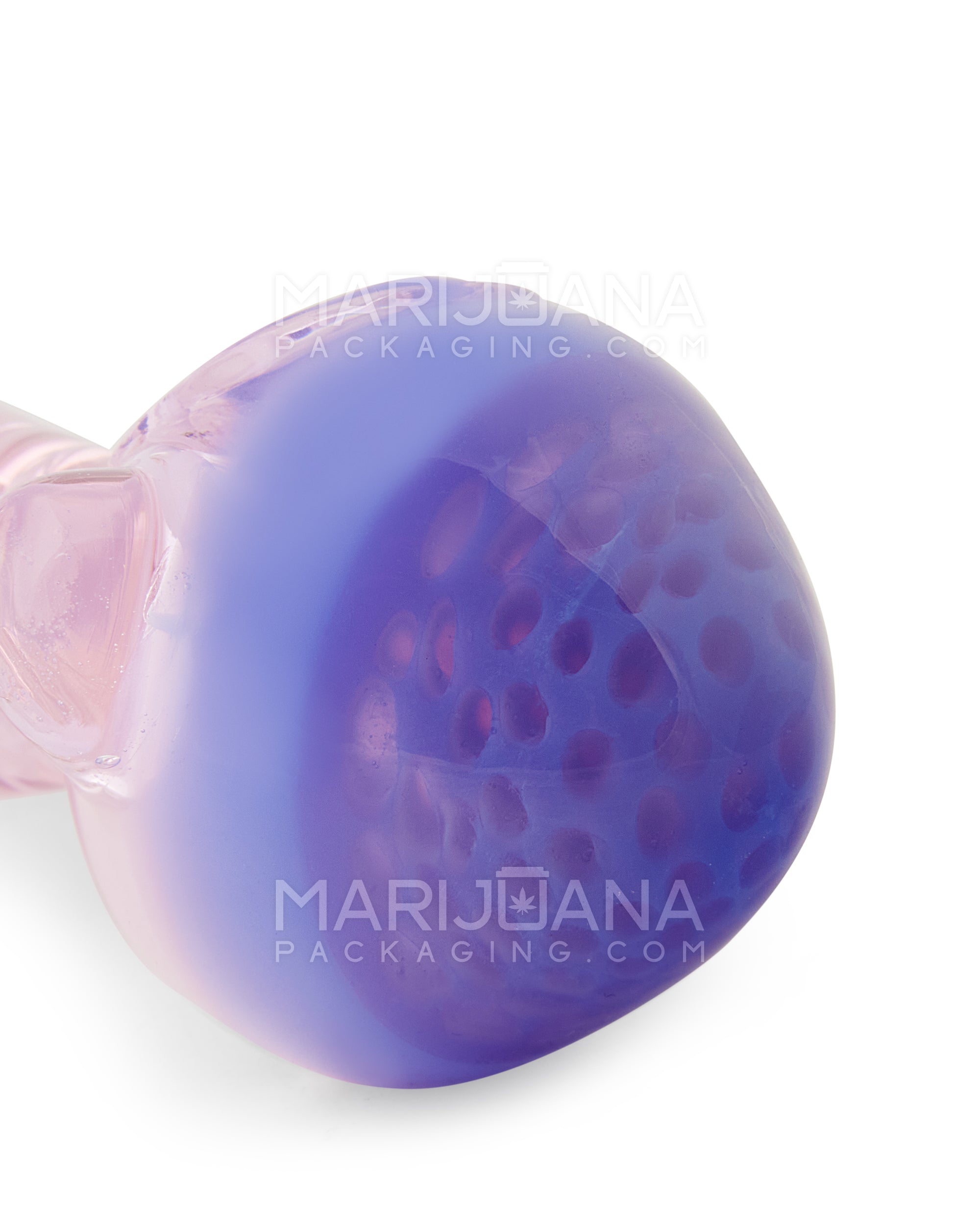 Ribboned Striped Honeycomb Bowl Hand Pipe | 4.5in Long - Glass - Assorted