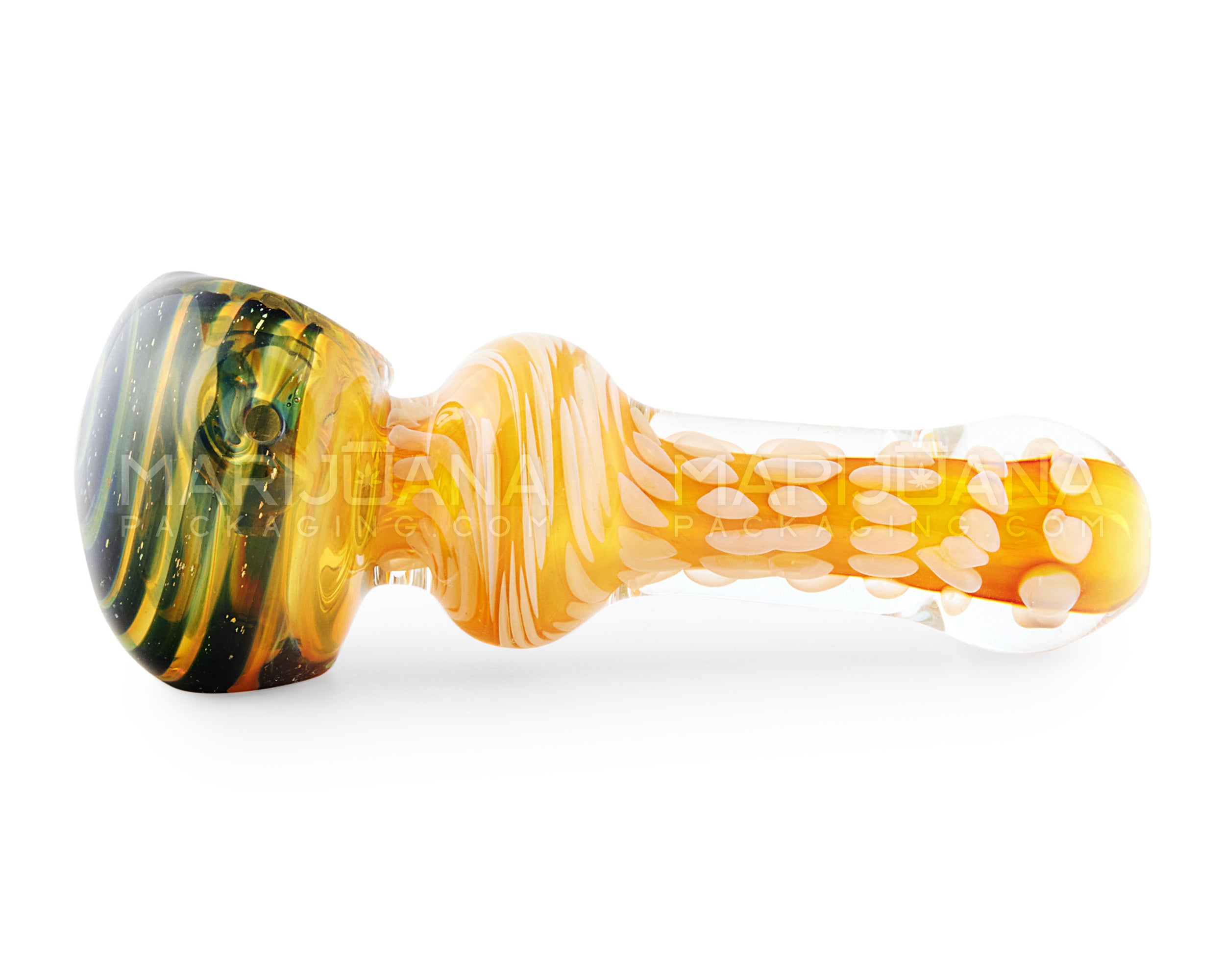 Fumed Spotted Galaxy Swirl Bowl Spoon Hand Pipe | 5in Long - Glass - Assorted - 3