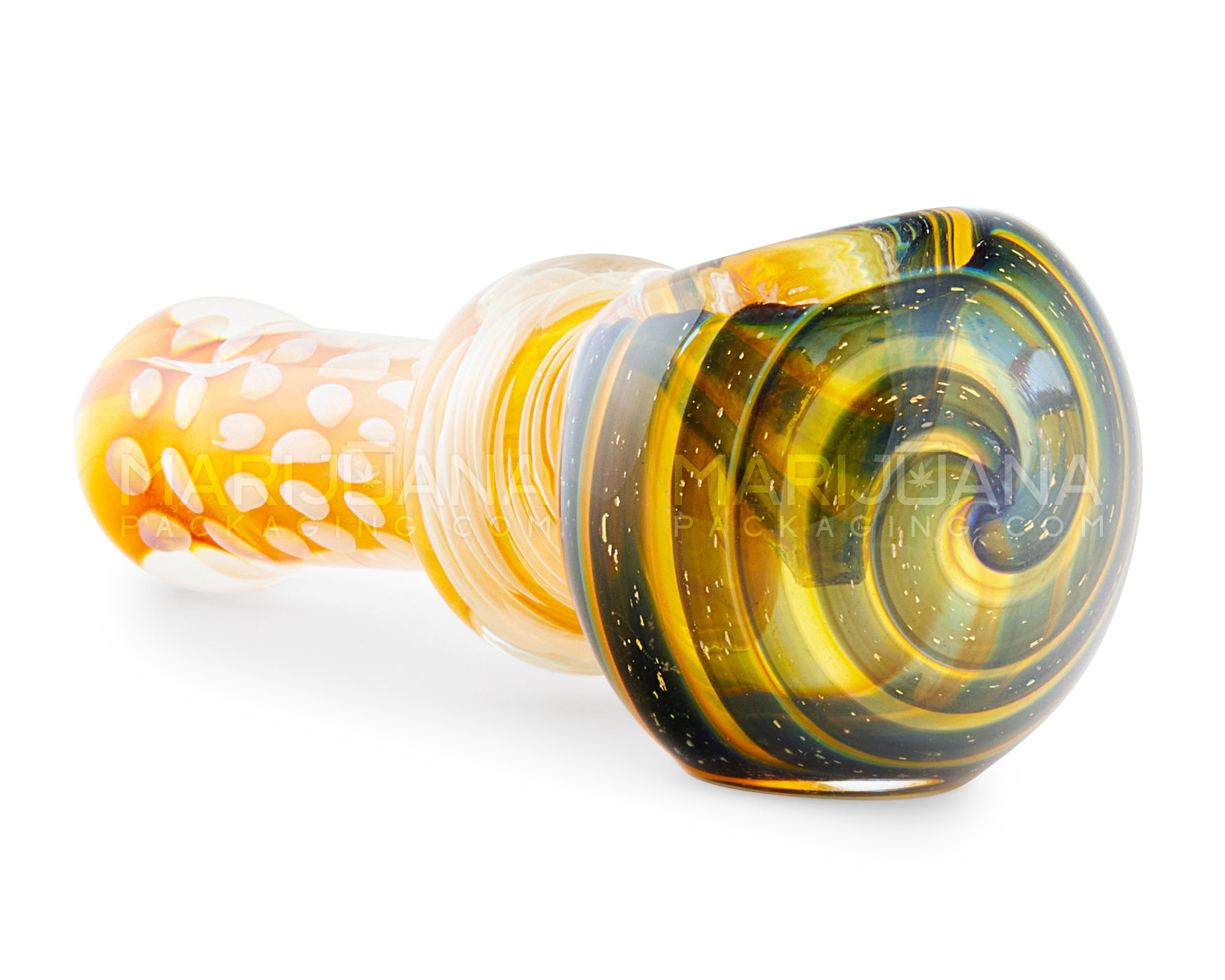 Fumed Spotted Galaxy Swirl Bowl Spoon Hand Pipe | 5in Long - Glass - Assorted - 4