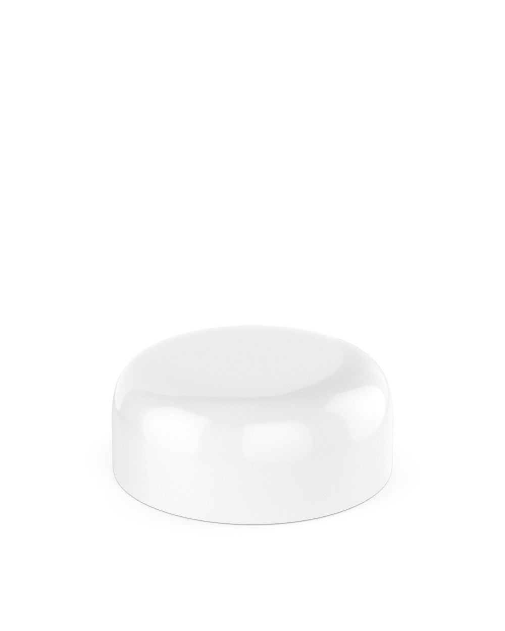 Child Resistant | Dome Push Down & Turn Plastic Caps w/ Foam Liner | 53mm - Glossy White - 120 Count