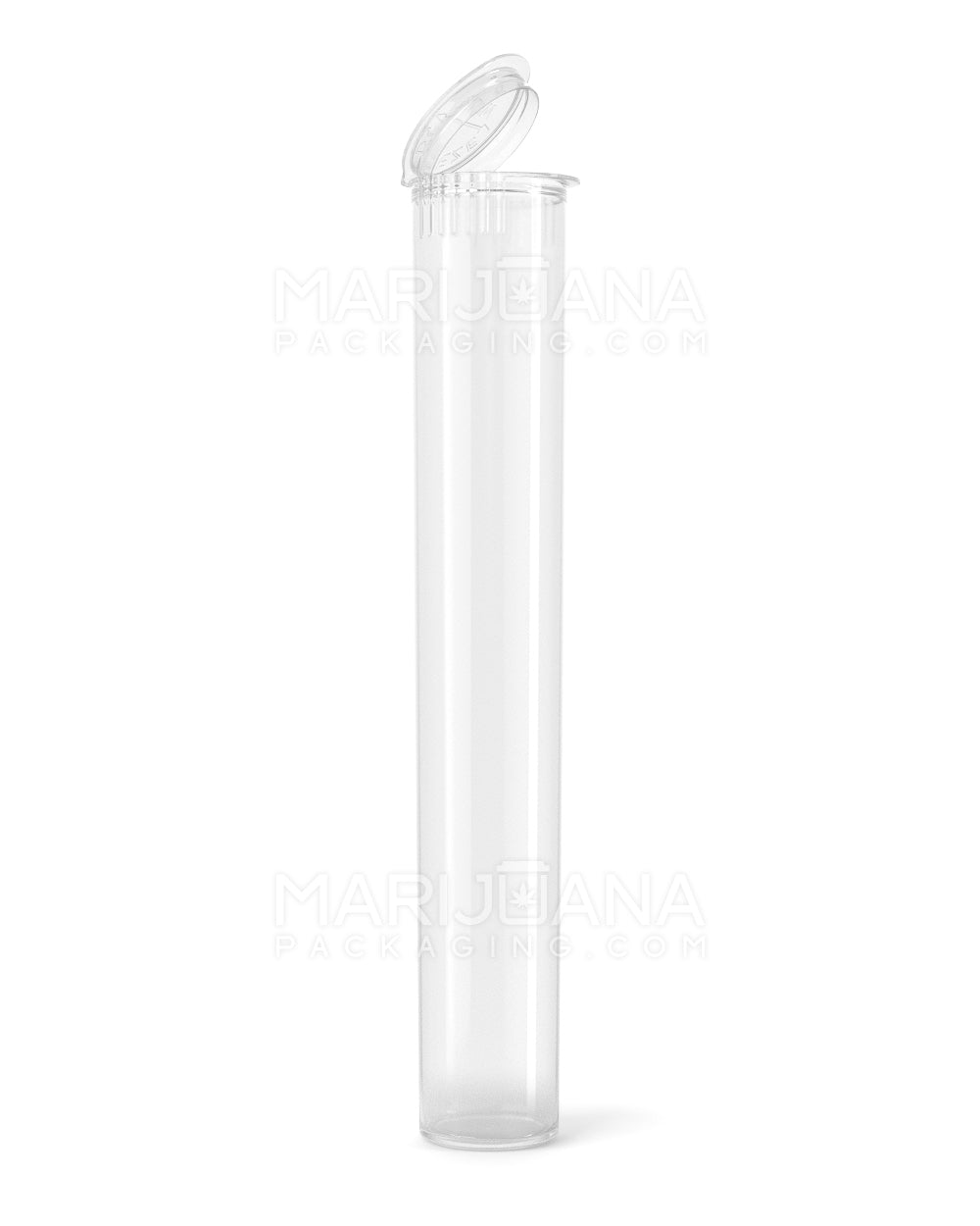 Child Resistant | King Size Pop Top Plastic PCR Pre-Roll Tubes (Open) | 116mm - Clear - 1000 Count - 1