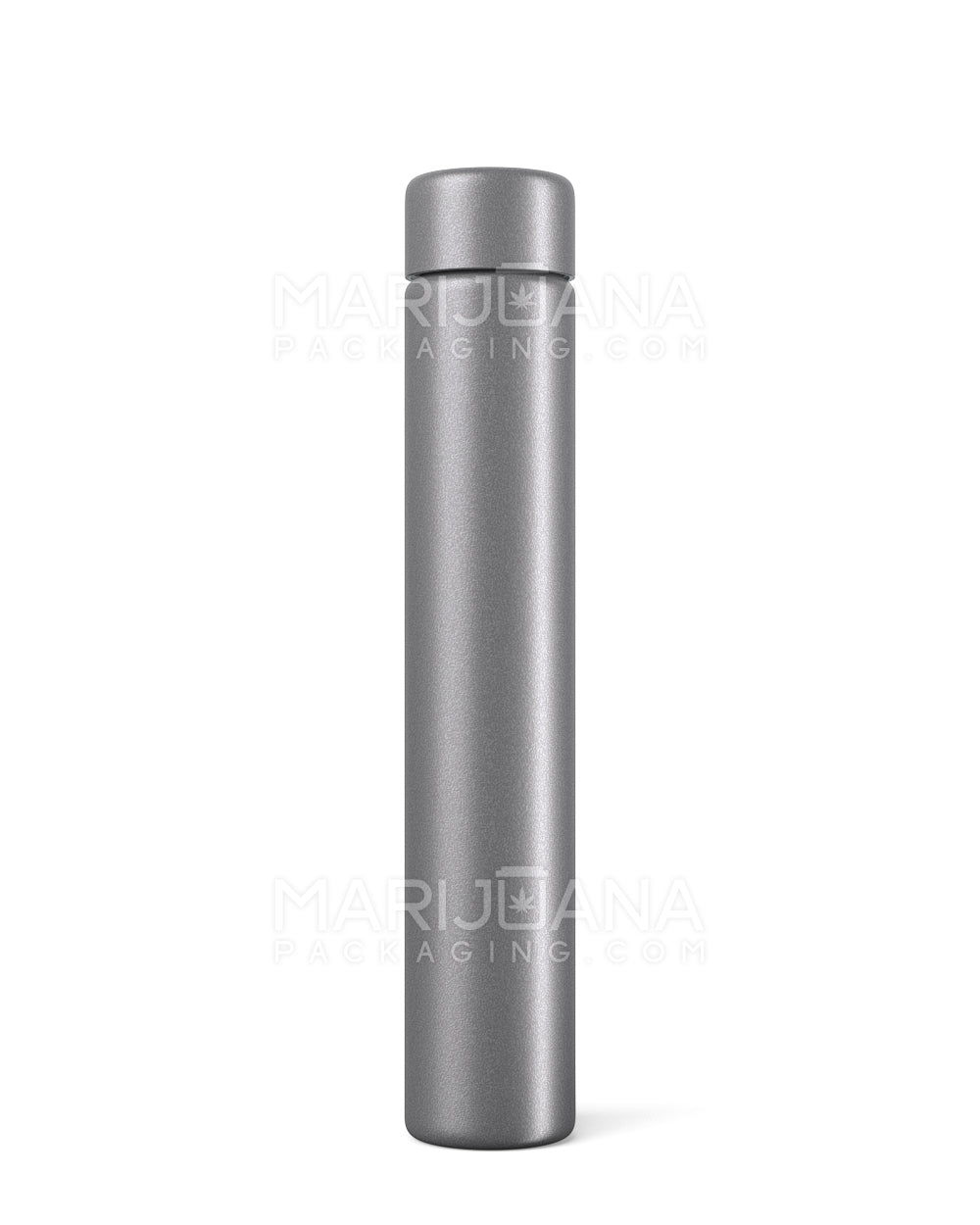 Child Resistant | King Size Push Down and Turn Screw On Opaque Metal Pre-Roll Tubes w/ Cap | 116mm - Silver - 100 Count