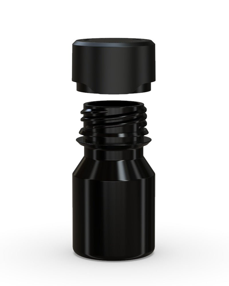 CHUBBY GORILLA | Child Resistant Stubby Aviator Shot Bottles Black | 30mL - w/ Black Lid - 800 Count