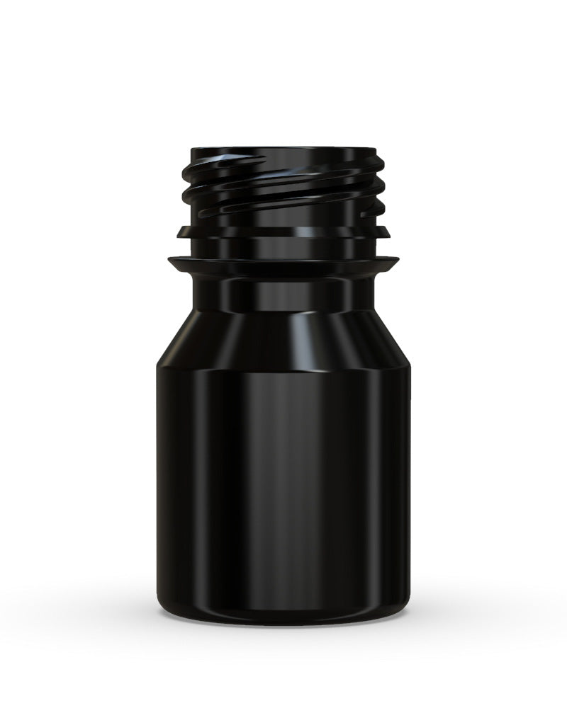 CHUBBY GORILLA | Child Resistant Stubby Aviator Shot Bottles Black | 30mL - w/ Black Lid - 800 Count