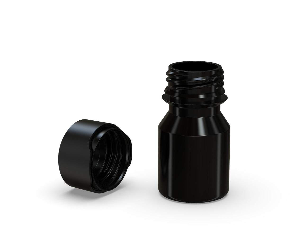 CHUBBY GORILLA | Child Resistant Stubby Aviator Shot Bottles Black | 30mL - w/ Black Lid - 800 Count