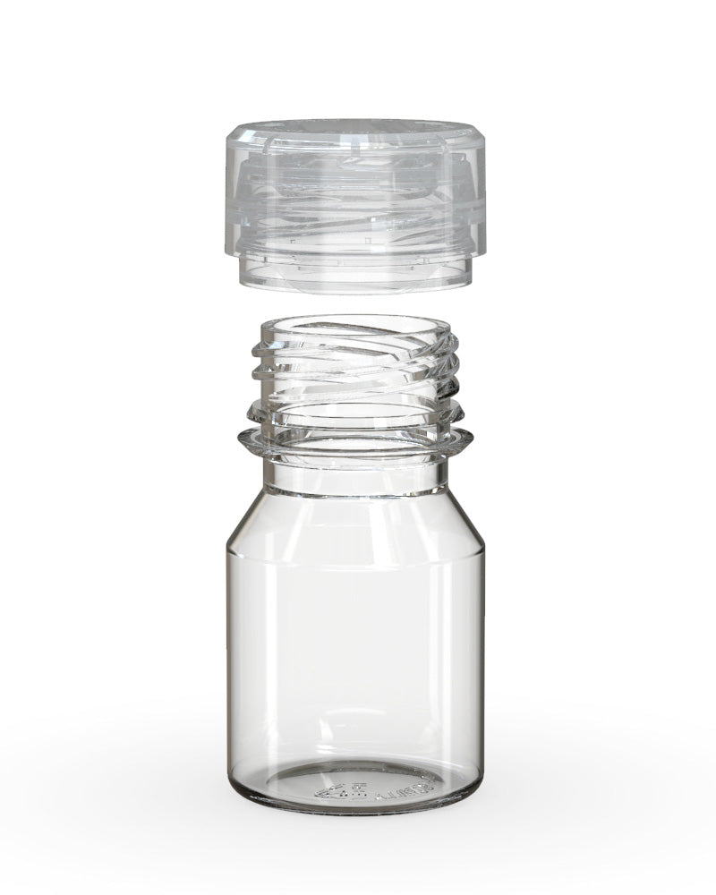 CHUBBY GORILLA | Child Resistant Stubby Aviator Shot Bottles Clear | 30mL - w/ Clear Lid - 800 Count