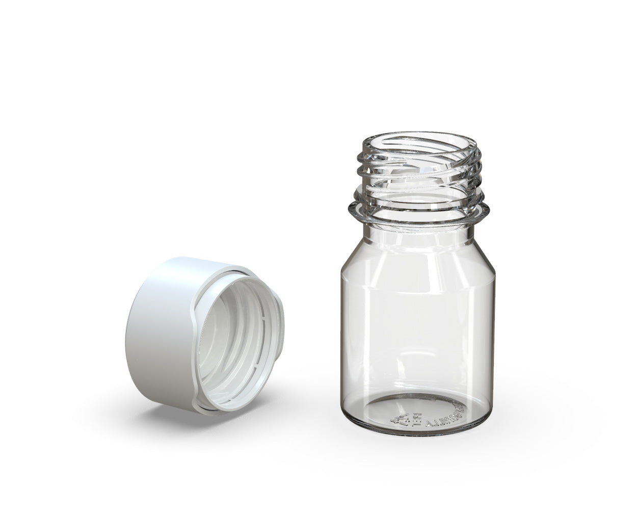 CHUBBY GORILLA | Child Resistant Stubby Aviator Shot Bottles Clear | 30mL - w/ White Lid - 800 Count