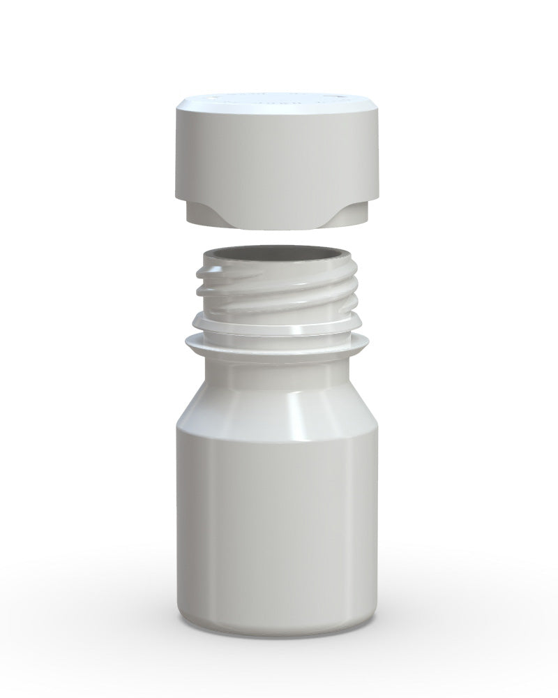 CHUBBY GORILLA | Child Resistant Stubby Aviator Shot Bottles White | 30mL - w/ White Lid - 800 Count