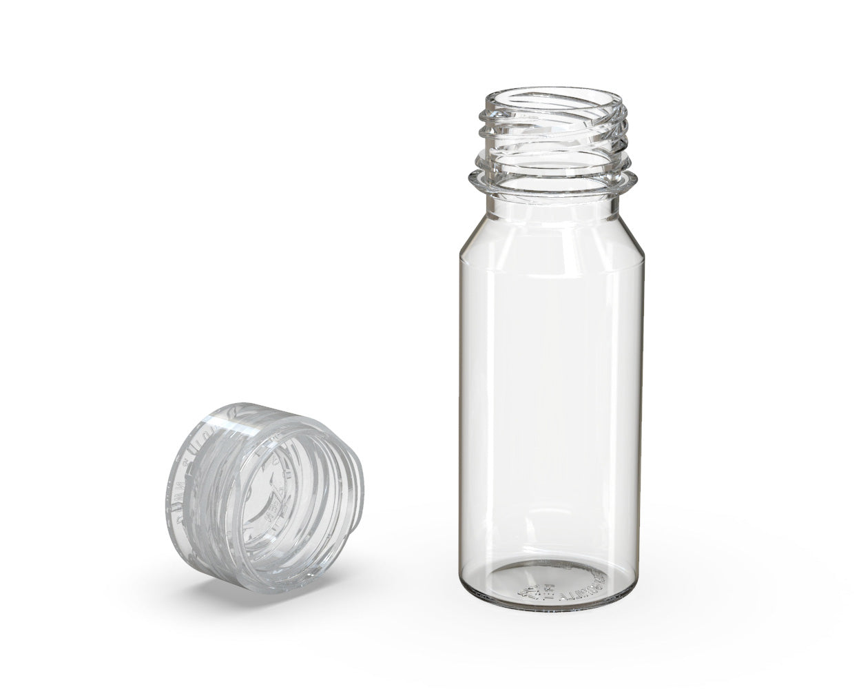 CHUBBY GORILLA | Child Resistant Aviator Shot Bottles Clear | 60mL - w/ Clear Lid - 500 Count