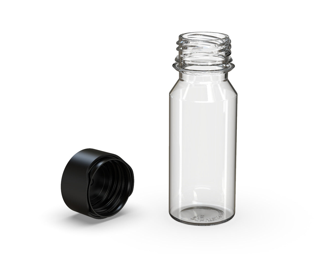 CHUBBY GORILLA | Child Resistant Aviator Shot Bottles Clear | 60mL - w/ Black Lid - 500 Count