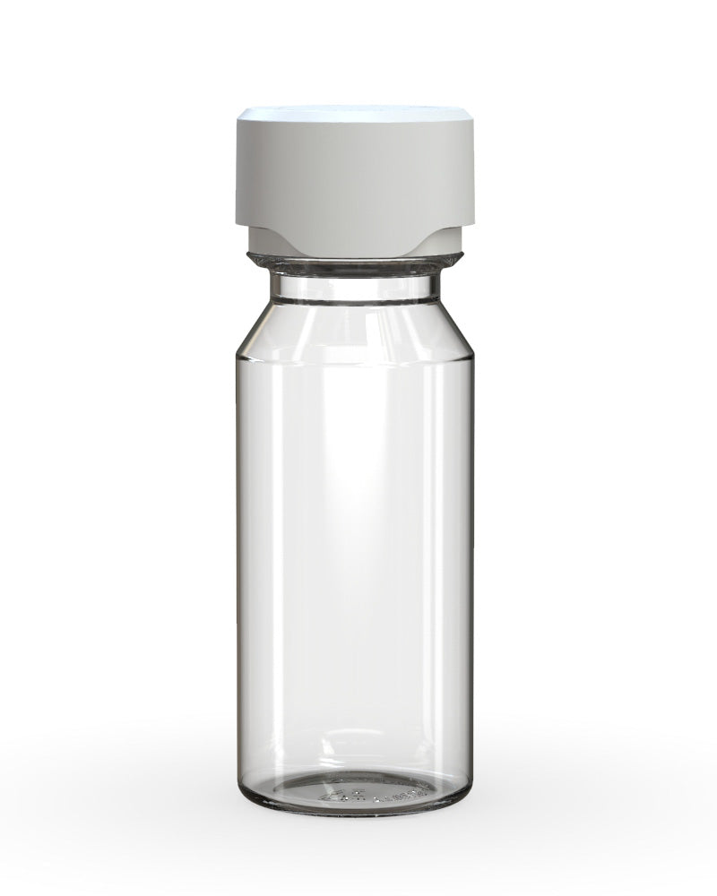 CHUBBY GORILLA Child Resistant Aviator Shot Bottles Clear | 60mL - w/ White Lid | Sample