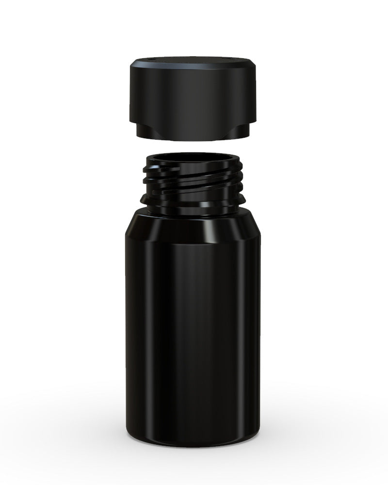 CHUBBY GORILLA | Child Resistant Mini Aviator Shot Bottles Black | 60mL - w/ Black Lid - 500 Count