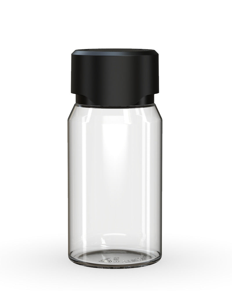 CHUBBY GORILLA Child Resistant Mini Aviator Shot Bottles Clear | 60mL - w/ Black Lid | Sample