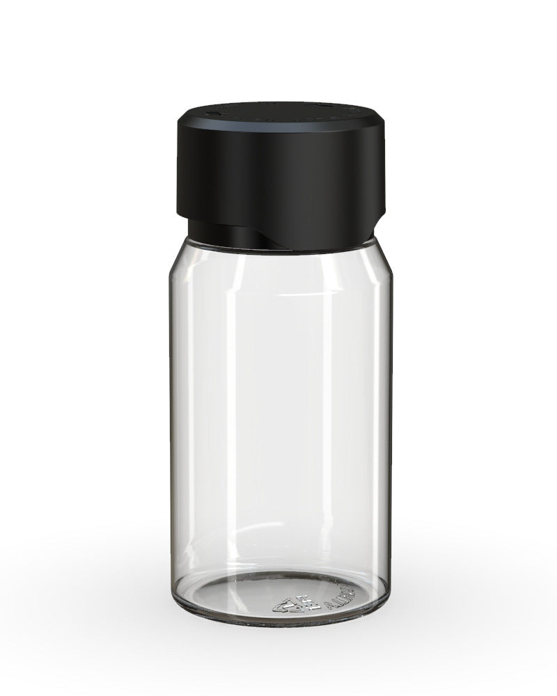 CHUBBY GORILLA | Child Resistant Mini Aviator Shot Bottles Clear | 60mL - w/ Black Lid - 500 Count