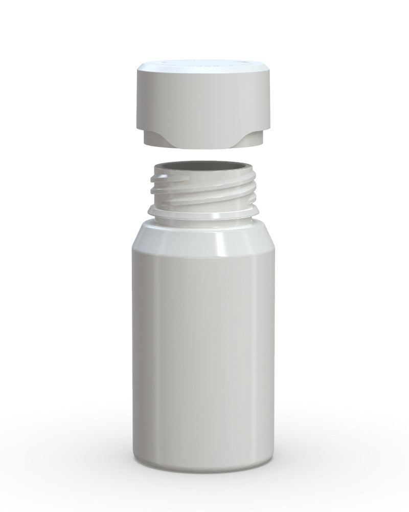 CHUBBY GORILLA | Child Resistant Mini Aviator Shot Bottles White | 60mL - w/ White Lid - 500 Count