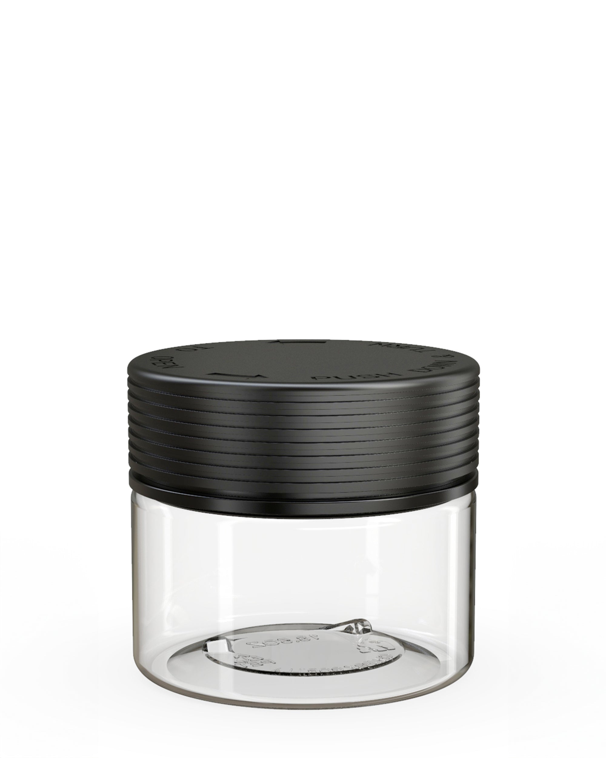 CHUBBY GORILLA | Child Resistant Clear Plastic Spiral XL Jar w/ Black Cap | 92.5mm - 10oz - 80 Count