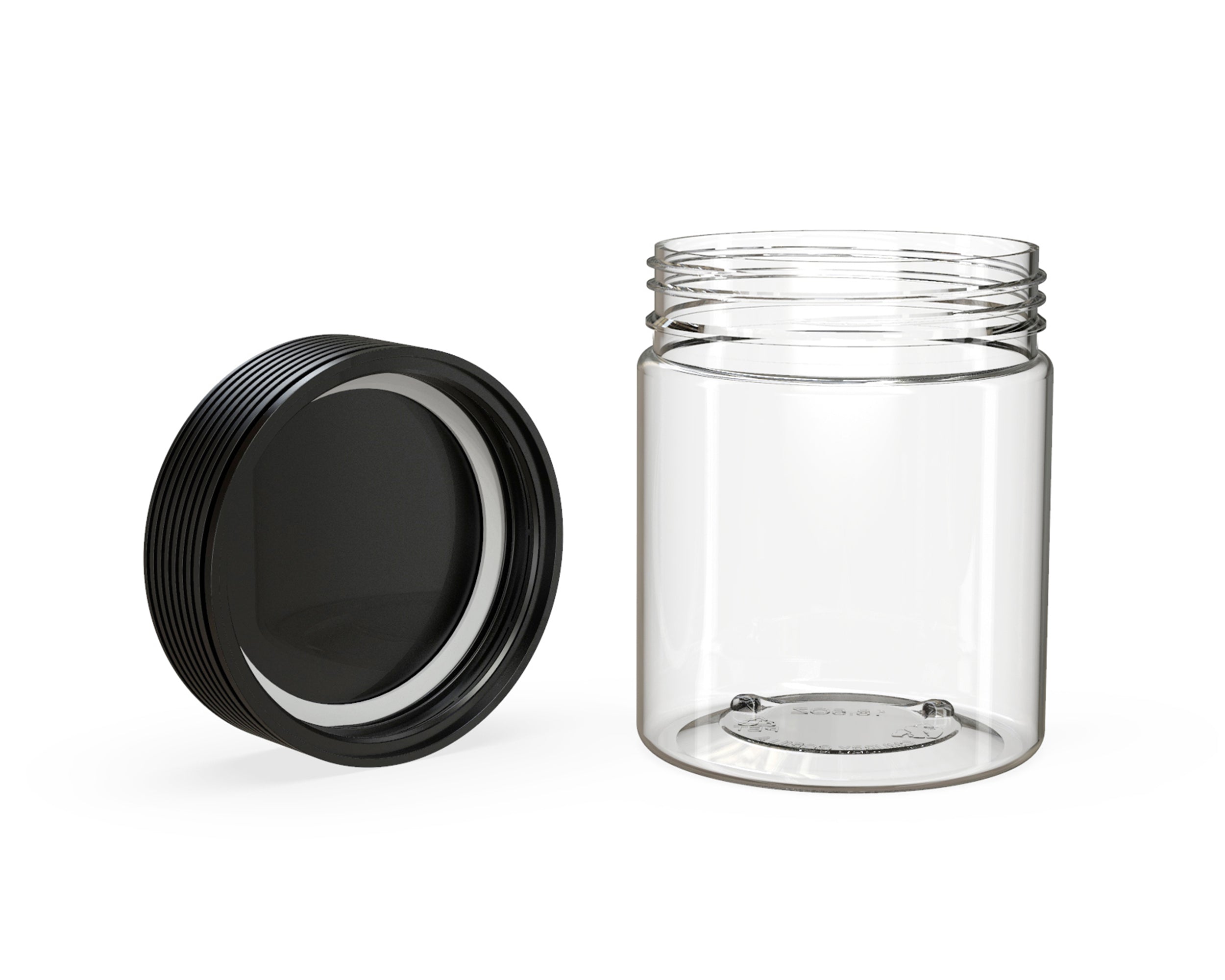 CHUBBY GORILLA | Child Resistant Clear Plastic Spiral XL Jar w/ Black Cap | 92.5mm - 18.5oz - 60 Count