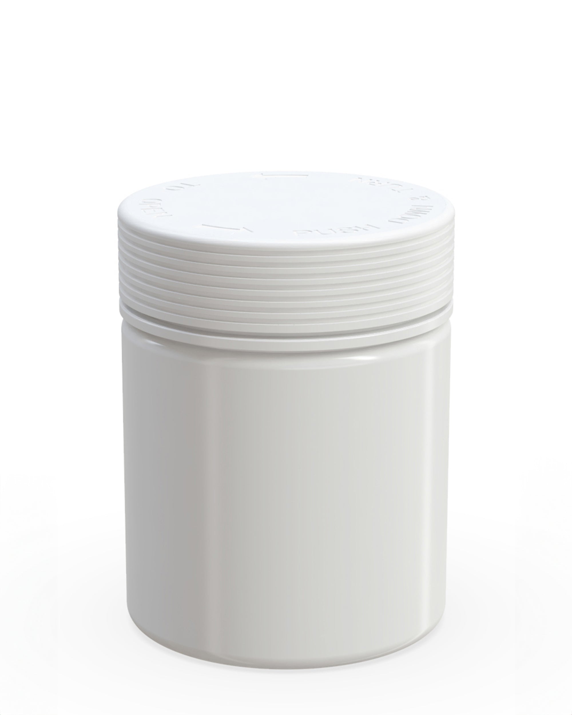 18.5 oz Chubby Gorilla Spiral XL White Plastic CR Jars