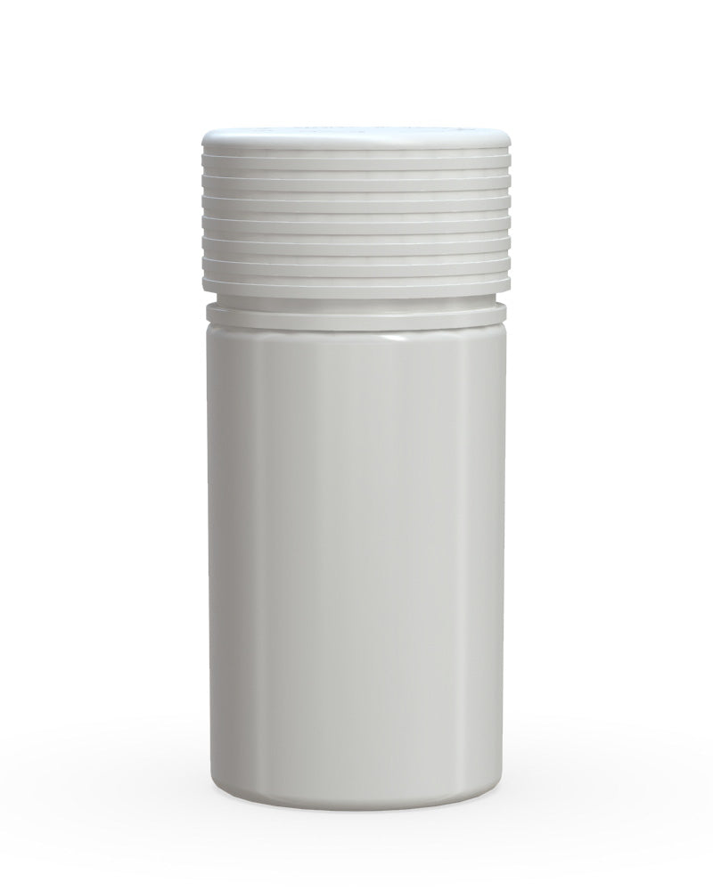 CHUBBY GORILLA | Child Resistant White Plastic Mini Spiral Jar w/ White Cap | 55mm - 1oz - 200 Count